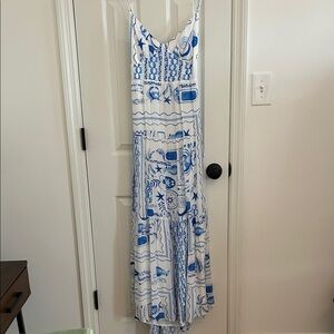 Serena Blue and White Maxi Dress NWT Size Large